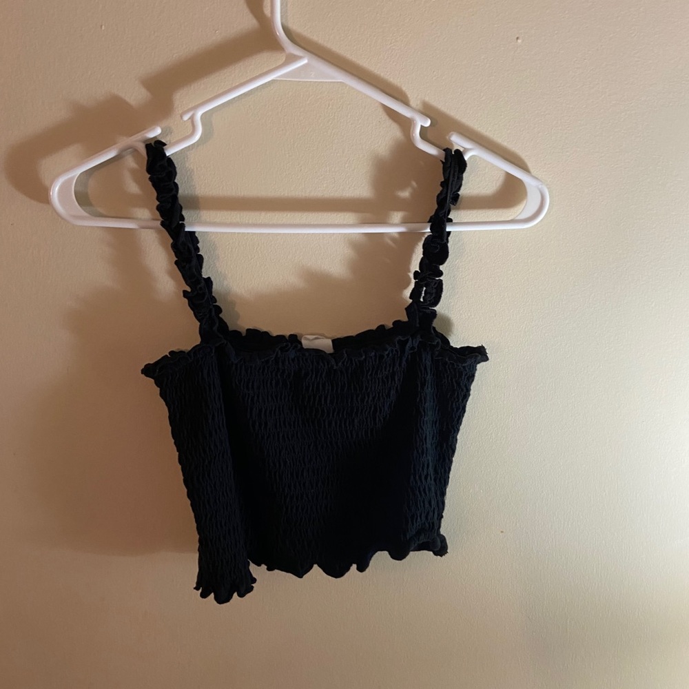 Black Scrunch Crop Top XSmall